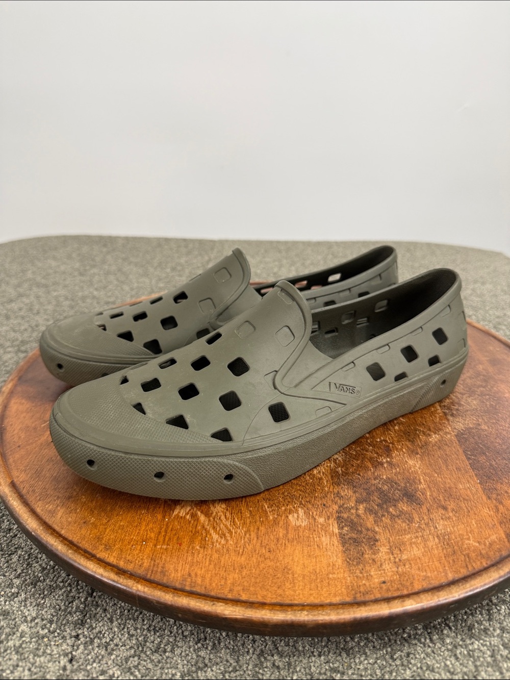 Vans Shoes Wm 10 TRK Slip-On Perforated Green Rubber Sneakers Water Shoes